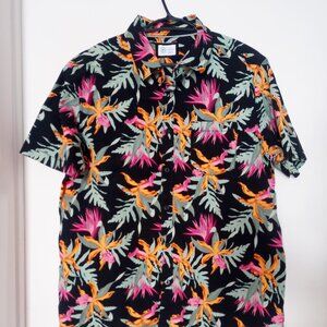 Hurley men tropical print shirt L